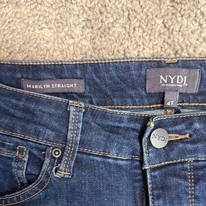 NYDJ Marilyn Straight Leg Jeans in Dark Blue Denim